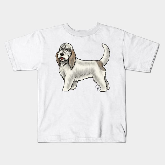 Dog - Grand Basset Griffon Vendeen - White and Grizzle Kids T-Shirt by Jen's Dogs Custom Gifts and Designs